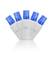blue LED Christmas lights white wire