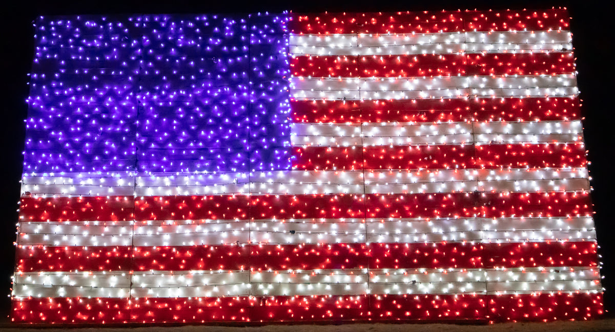 American Flag Light Show 10FT American Flag LED String Lights With