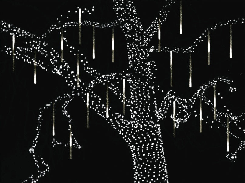 Add some sparkle with cascading light tubes