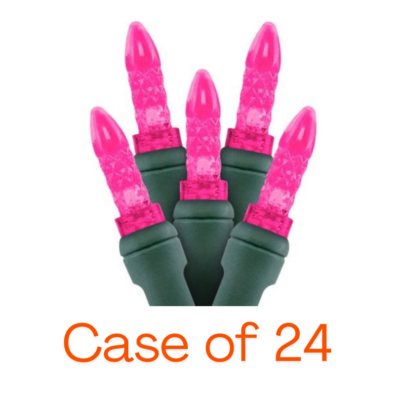 Pink M5 LED Christmas lights case of 24