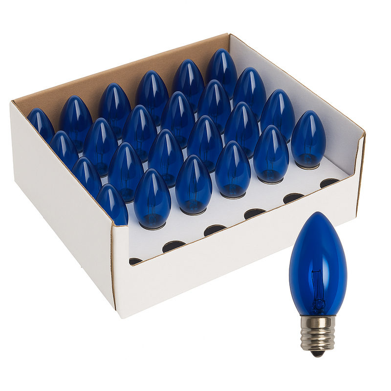 c9 filament bulbs - blue -25 pack