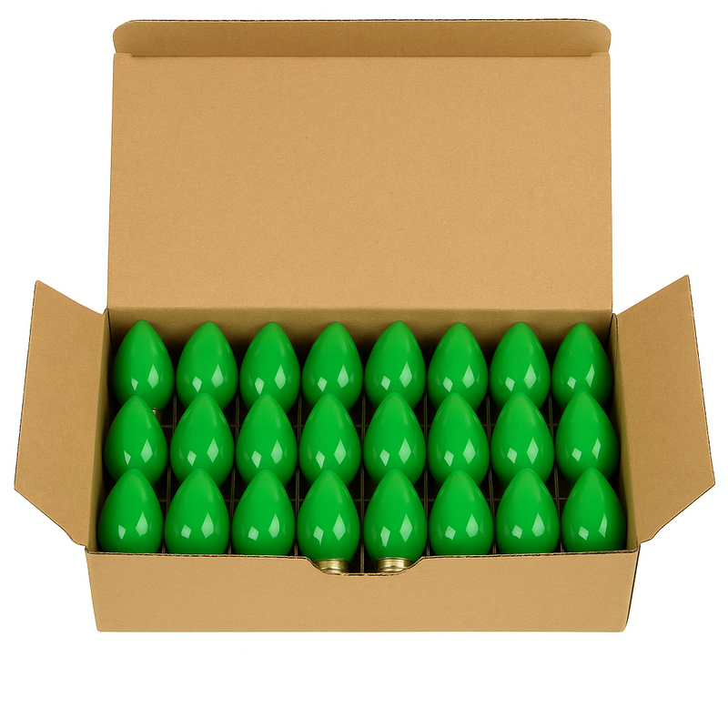 25 pack of green c9 bulbs