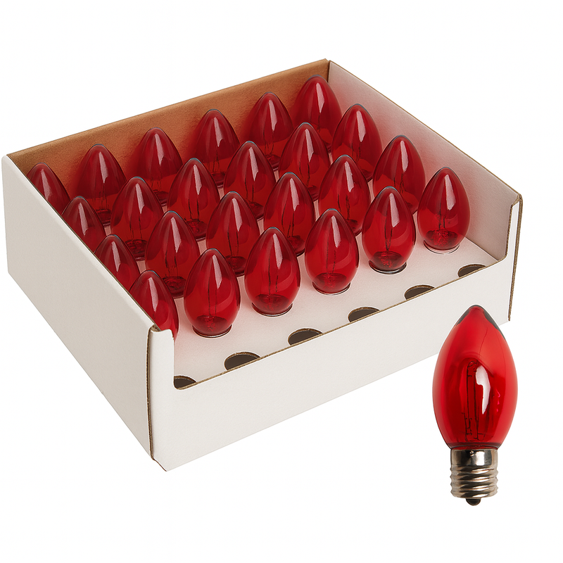 Red c9 LED filament bulb - 24pk
