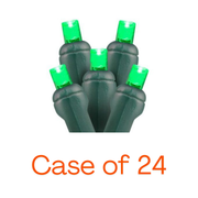 5mm LED Christmas lights - 100l green - case of 24