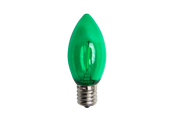 Green C9 LED filament bulb