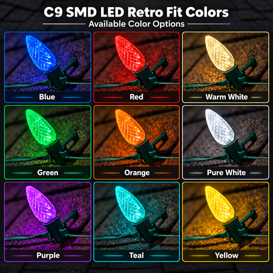 C9 SMD LED Retro Fit Bulb Colors