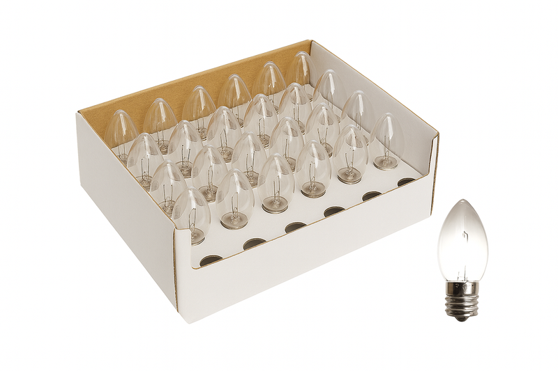 Pure white C9 LED filament bulb 25pk