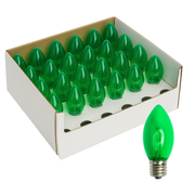 25 pack of green c9 led filament bulbs