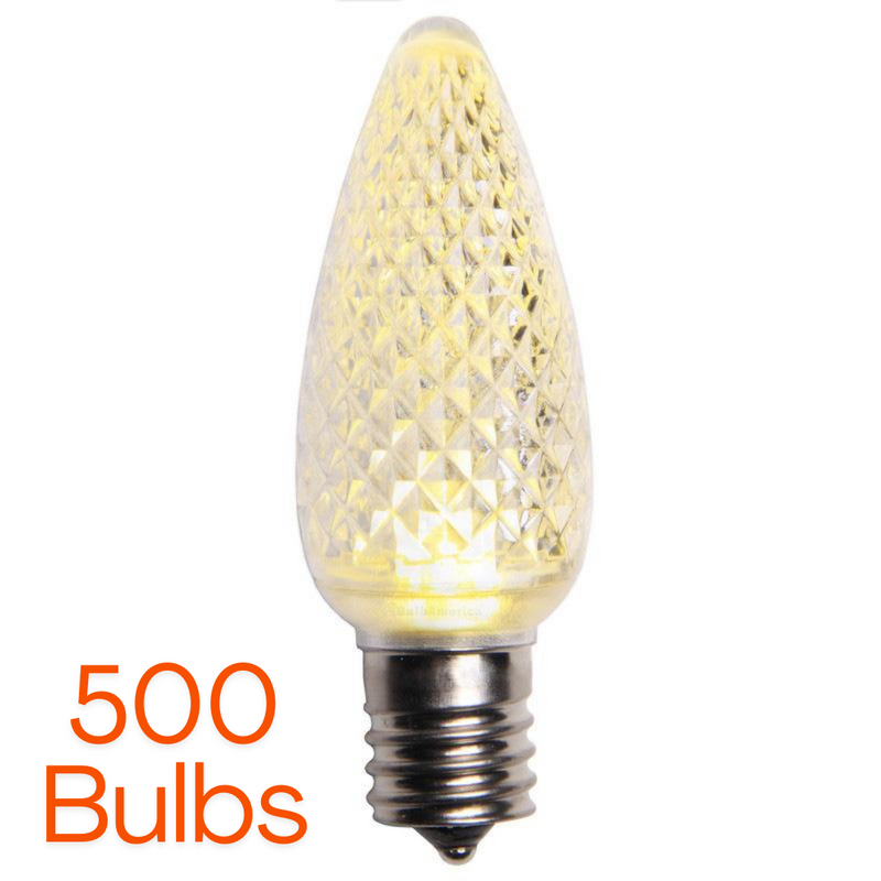 c9 warm white case of 500 bulbs
