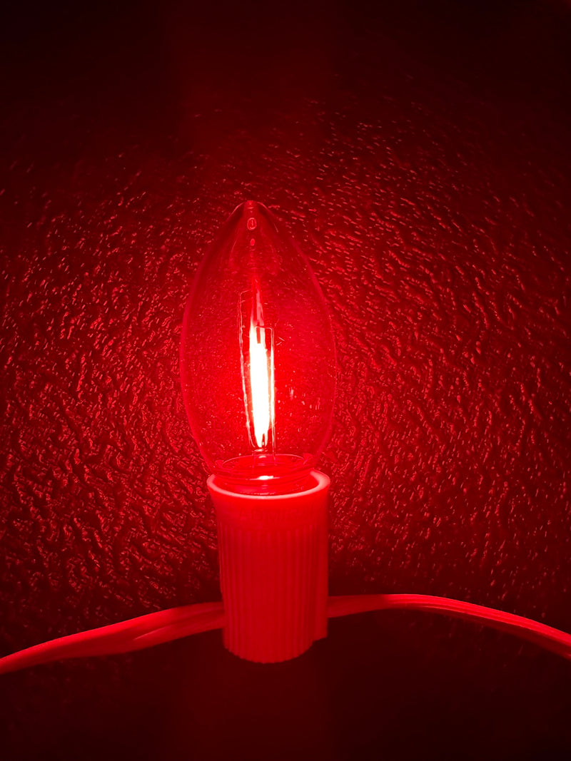 Red filament c9 bulb