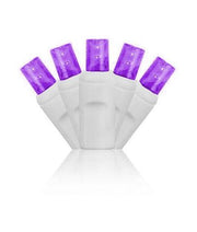 Purple white wire LED Christmas lights