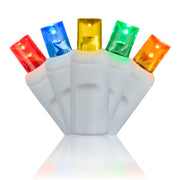 multi color on white wire LED Christmas lights