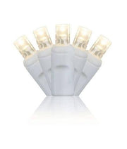 Warm white on white wire LED Christmas lights