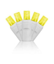 Yellow on white wire LED Christmas lights
