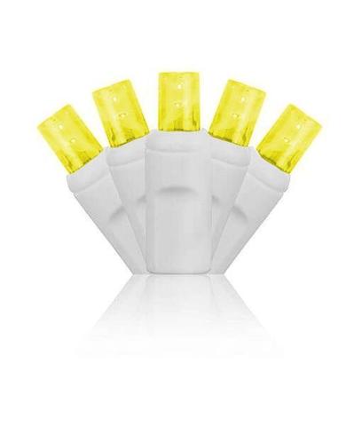 Yellow on white wire LED Christmas lights