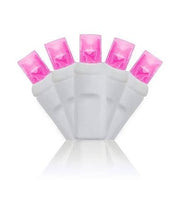 pink white wire Christmas lights