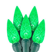 Green C6 LED Christmas lights 70 count