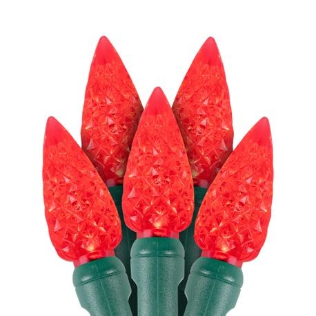 Red C6 LED Christmas lights 50L