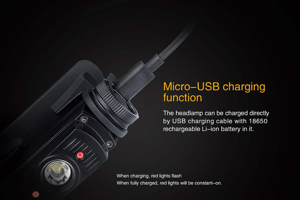 Fenix HL60R USB charging