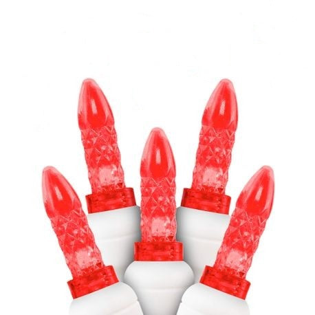 M5 LED Christmas Lights 70L Red WHITE WIRE