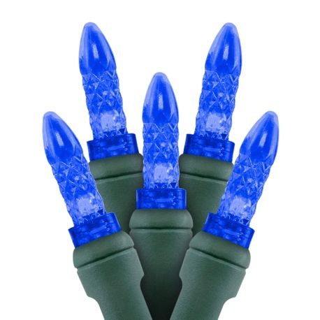 M5 70L Icicle Lights Blue GREEN WIRE