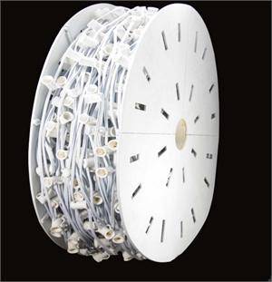 C9 white wire sockets and wire 1000 foot spool