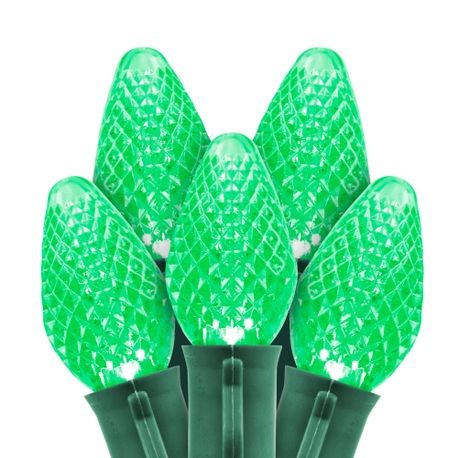 C7 LED 25L 8 Inch Spacing Strand Green