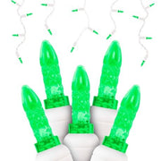M5 LED Icicle Lights 70L Green WHITE WIRE