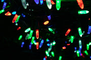 Red M5 lights mixed with blue and green