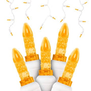 M5 LED Icicle Lights 70L Orange WHITE WIRE