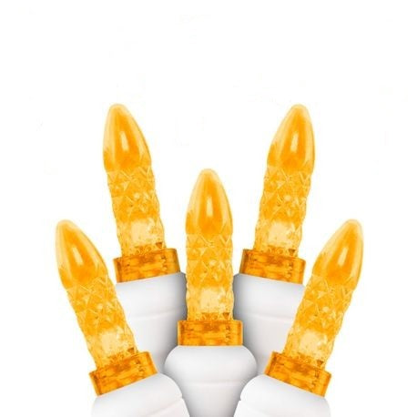 M5 LED Christmas Lights 70L Orange WHITE WIRE
