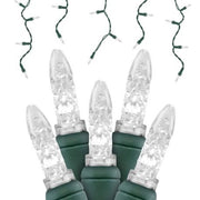M5 70L Icicle Lights Pure White GREEN WIRE