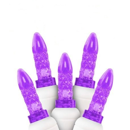 M5 LED Christmas Lights 70L Purple WHITE WIRE
