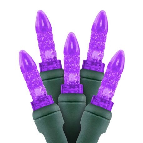 M5 70L Icicle Lights Purple GREEN WIRE