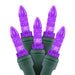 M5 70L Icicle Lights Purple GREEN WIRE