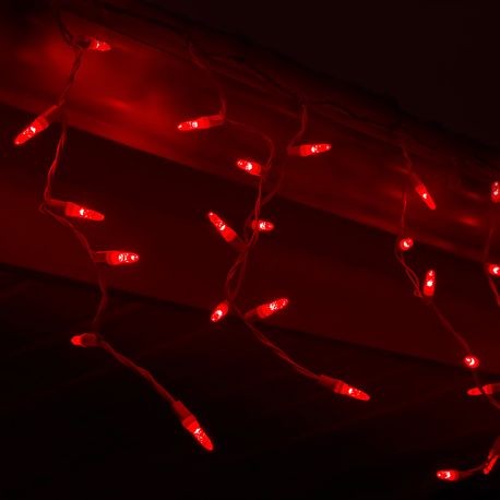 M5 70L Icicle Lights Red GREEN WIRE