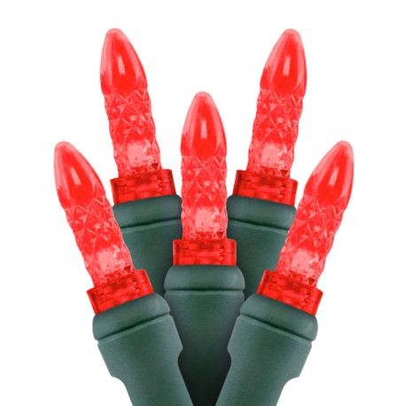 M5 70L Icicle Lights Red GREEN WIRE