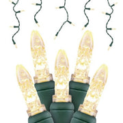 M5 70L Icicle Lights Warm White GREEN WIRE