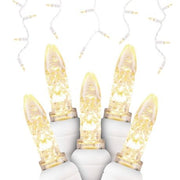 M5 LED Icicle Lights 70L Warm White WHITE WIRE