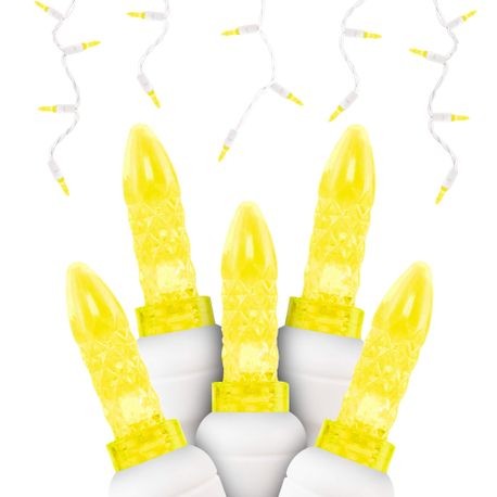 M5 LED Icicle Lights 70L Yellow WHITE WIRE